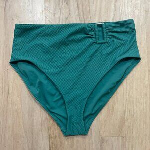 CALIA Women's Asymmetrical Rectangle Trim Swim Bottoms | Size Large